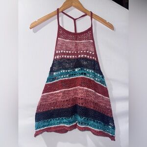 American Eagle Outfitters Multicolor Crochet Tank Top